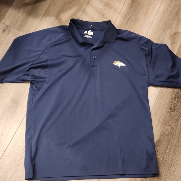NFL Blue Polo Shirt with Denver Broncos Logo - Picture 1 of 4